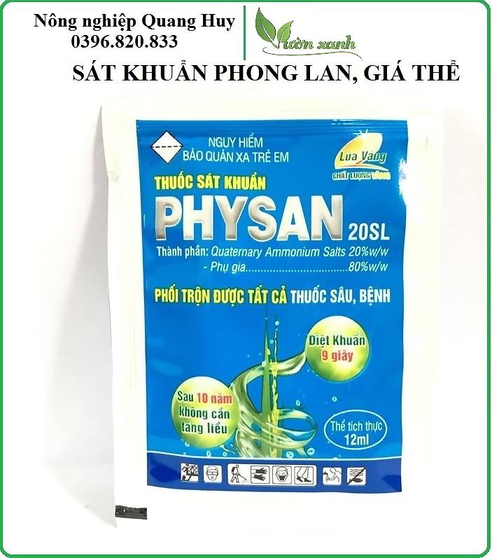 Dung dịch sát khuẩn trừ nấm bệnh cây trồng Physan 20 SL - gói 12ml
